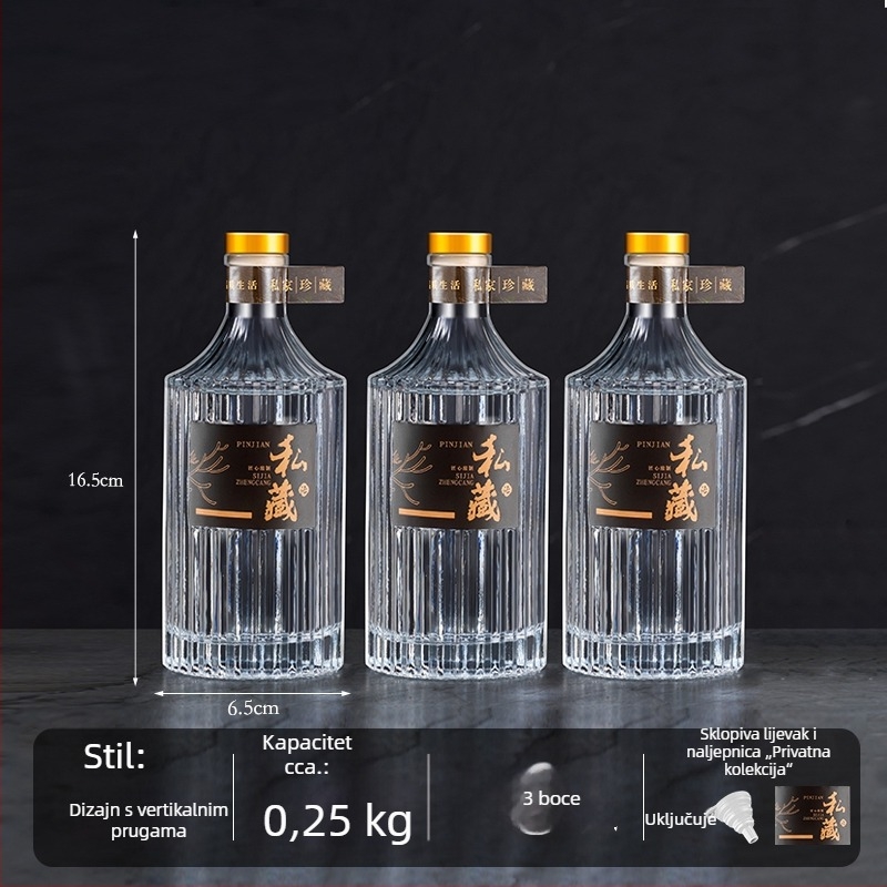 Mala staklena boca za vino, s čepom, sigurna za hranu, pogodna za vino, ulje i vodu, kapacitet do 300 ml