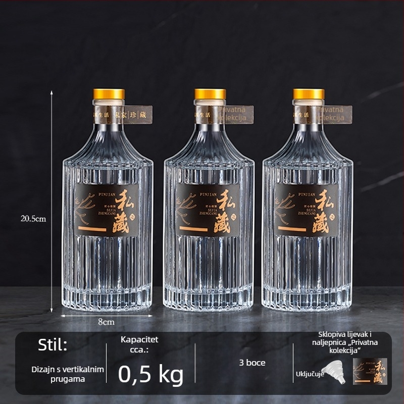 Mala staklena boca za vino, s čepom, sigurna za hranu, pogodna za vino, ulje i vodu, kapacitet do 300 ml