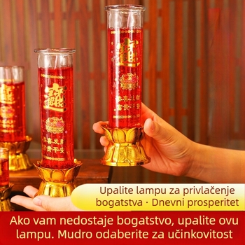 Crvena ghí svijeća za Kinesku Novu godinu, bezdimna cilindrična svijeća za obožavanje bogova, vječna lampa za Budu, svjetlo za useljenje