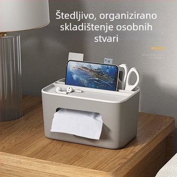 Višestruka plastična kutija za maramice i držač za daljinski – stolni organizator za dnevni boravak, moderan dizajn