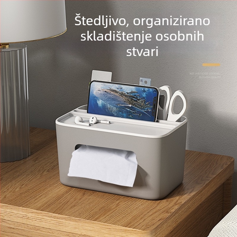 Višestruka plastična kutija za maramice i držač za daljinski – stolni organizator za dnevni boravak, moderan dizajn