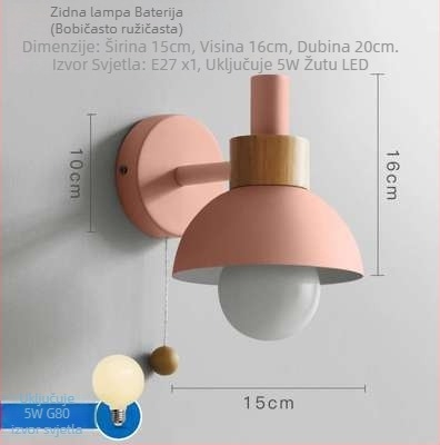 Nordijski minimalistički zidni svjetiljka za dnevni boravak, hodnik i spavaću sobu - Macaron boja