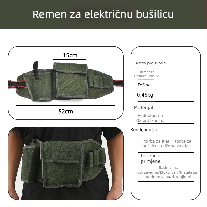 Pojasna torbica za elektrikarske alate – čvrsta, izdržljiva i prijenosna, višenamjenska