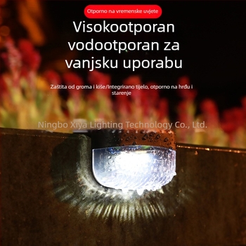 Solarna vrtna rasvjeta s 2 LED za stepenice, vodootporno vanjsko osvjetljenje za ograde i ogradu, dekorativna zidna svjetiljka
