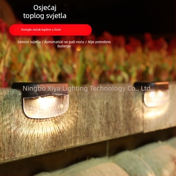 Solarna vrtna rasvjeta s 2 LED za stepenice, vodootporno vanjsko osvjetljenje za ograde i ogradu, dekorativna zidna svjetiljka