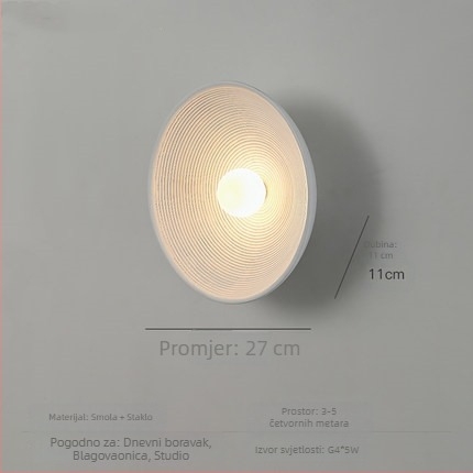 Zidna svjetiljka od smole, LED, 220V, američki nordijski retro stil, minimalističko osvjetljenje za spavaću sobu, dnevnu sobu ili hodnik