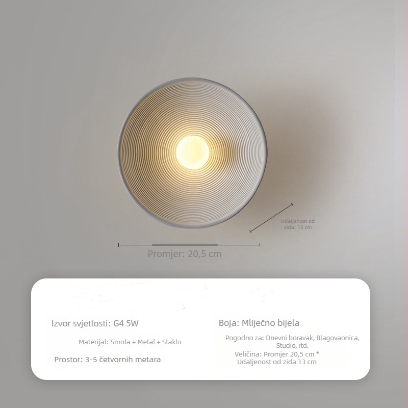 Zidna svjetiljka od smole, LED, 220V, američki nordijski retro stil, minimalističko osvjetljenje za spavaću sobu, dnevnu sobu ili hodnik