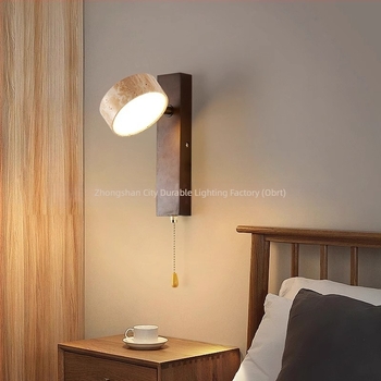 Vintage Wabi-Sabi zidna lampa za spavaću sobu, rotirajuća, pogodna za dnevni boravak, radnu sobu ili gostinjsku kuću, s povlačnim prekidačem, minimalističko osvjetljenje.