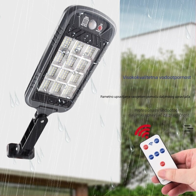 Supersvijetlo vanjsko vodootporno COB zidno LED svjetlo na solarnu energiju, za vrt i dvorište, s daljinskim upravljanjem i senzorom pokreta, LED rasvjeta