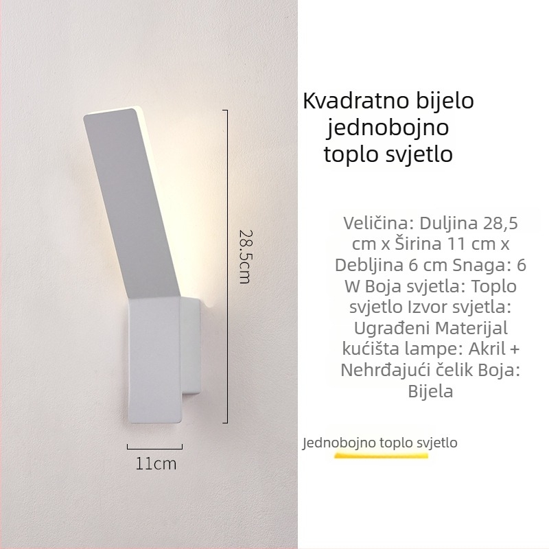 Vanjska vodootporna LED zidna svjetiljka, jednostavan modern dizajn, zidna montaža