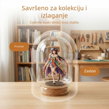 Staklena vitrina s korkovim poklopcem za suho i sačuvano cvijeće - prozirni zaštitni poklopac protiv prašine