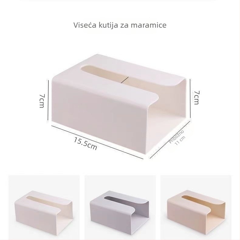 Kutija za salvetu bez bušenja za rolu papira, kreativni spremnik za kupaonicu i dnevni boravak, montaža ljepilom