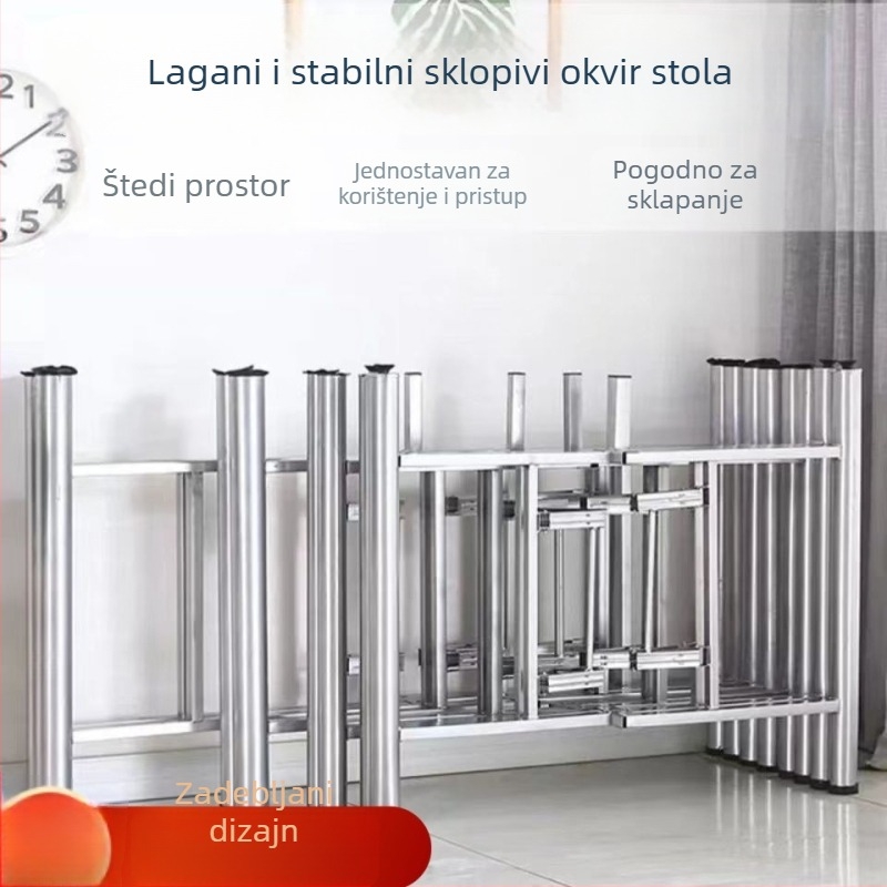 Sklopiva potpora noge stola od kovano željeza, veliki okrugli okvir stola, teleskopski okvir stola, ojačani okvir noge stola