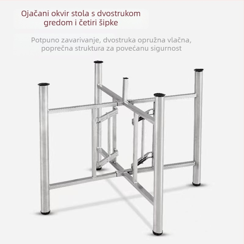 Sklopiva potpora noge stola od kovano željeza, veliki okrugli okvir stola, teleskopski okvir stola, ojačani okvir noge stola