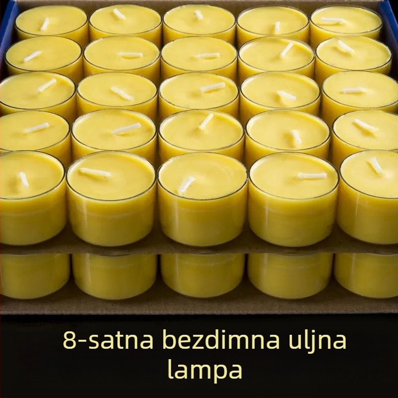 Maslani lampioni za budističke ponude, 8-satno sagorijevanje i 4-satna trajnost, 50 komada, gumasto kućište, biljno ghí, bezdimni, aromaterapija