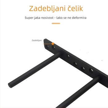 Skriveni nosač polica za ormariće, T-oblik, od karbonskog čelika, brušeni završetak
