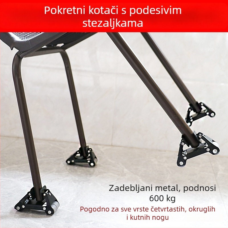 Fiksna i pokretna baza s kotačićima za premještanje teških predmeta: namještaj, krevete, stolice, tabure i mahjong stolovi