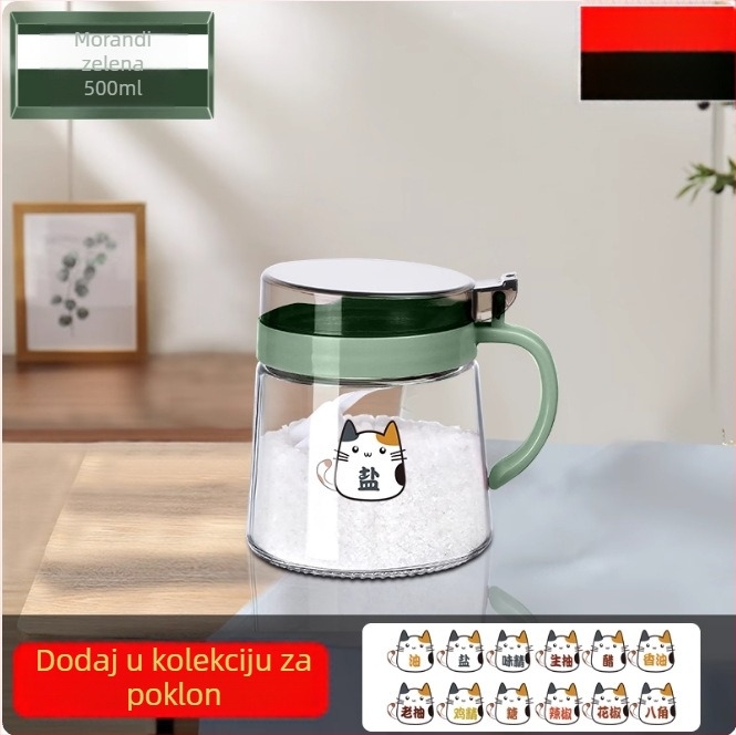 Set staklenih posuda za začine s posudom za ulje i spremnicima za sol/MSG – moderno kućno skladištenje