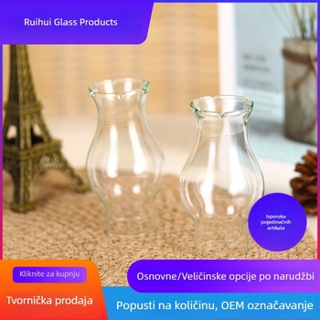 Kerosin sjenilo lampe, dizajn krune, ručno izrađeno fuzirano staklo, reljefno malo sjenilo