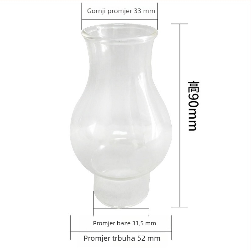 Kerosin sjenilo lampe, dizajn krune, ručno izrađeno fuzirano staklo, reljefno malo sjenilo