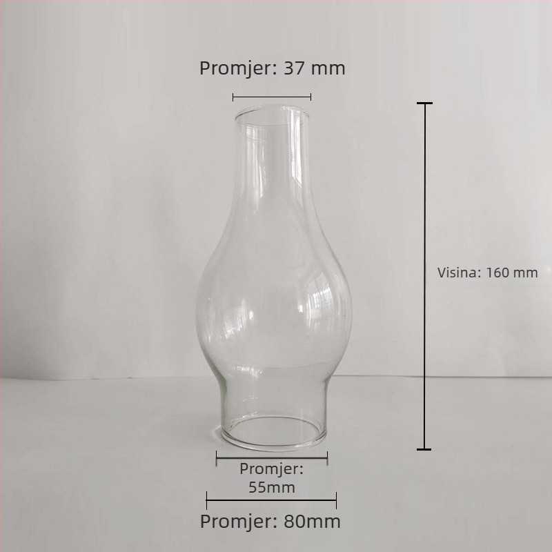 Kerosin sjenilo lampe, dizajn krune, ručno izrađeno fuzirano staklo, reljefno malo sjenilo