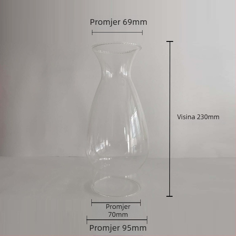 Kerosin sjenilo lampe, dizajn krune, ručno izrađeno fuzirano staklo, reljefno malo sjenilo