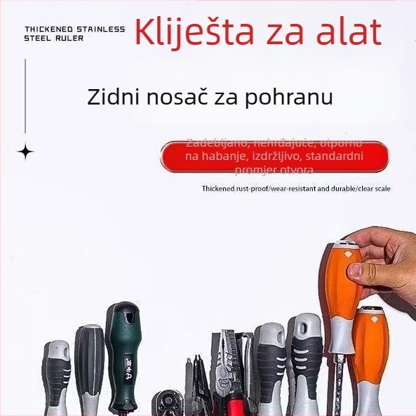 Stalak za alat od legure za zidnu montažu — panel za pohranu alata s standardnim otvorima, robusna nosivost, ušteda prostora
