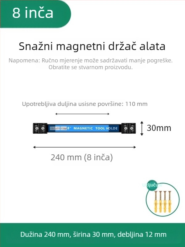 Magnetski nosač za alate sa snažnim magnetom – organizator hardvera, držač noževa