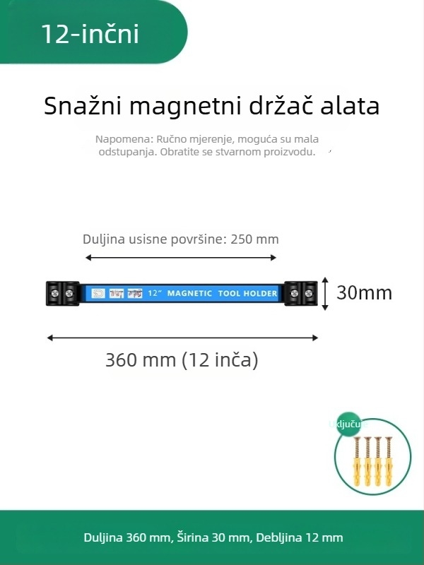 Magnetski nosač za alate sa snažnim magnetom – organizator hardvera, držač noževa