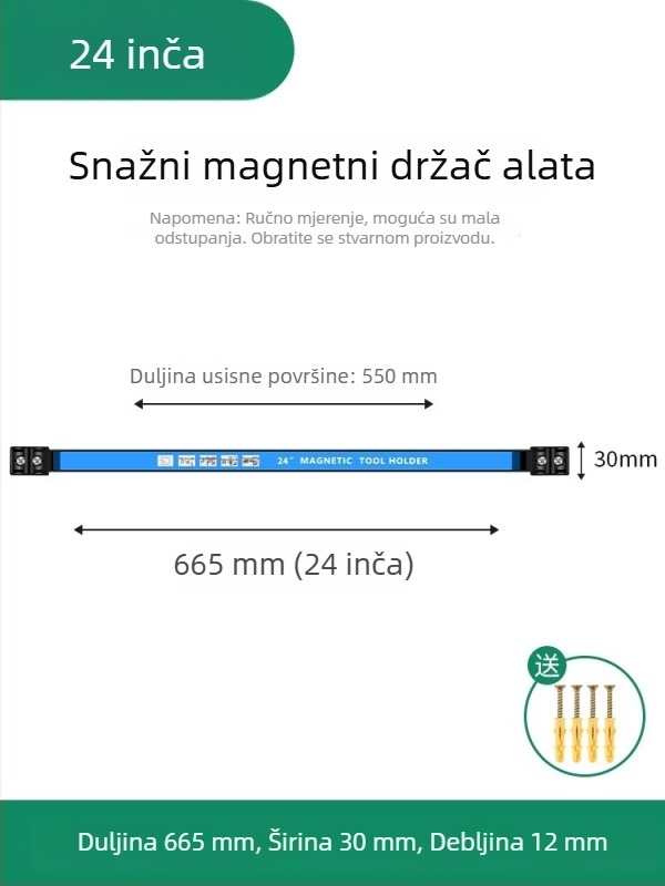 Magnetski nosač za alate sa snažnim magnetom – organizator hardvera, držač noževa