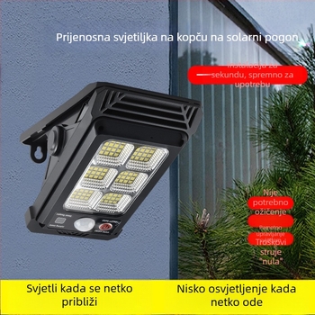 Solarna vanjska zidna svjetiljka za vrt s detekcijom pokreta, vodootporna IP55, ultra jarke LED 10W