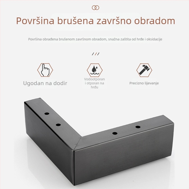 Metalne podizne noge namještaja — potpuno zatvoren dizajn za podne ormariće, pogodne za TV ormariće i ormariće za cipele, lagani luksuzni stil