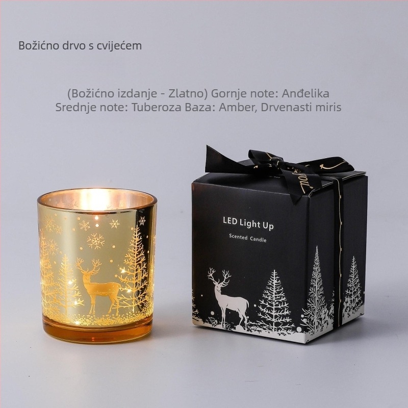 LED aromatična svijeća za božićnu atmosferu sa senzorom svjetla – dar za rođendan voljenima