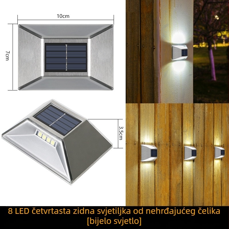Solarna vanjska stijenska svjetiljka od nehrđajućeg čelika – vodootporna rasvjeta za vrt, stepenice i ogradu