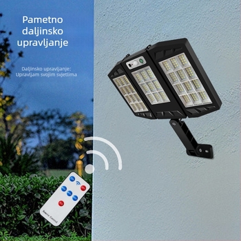 Solarno vanjsko dvorišno sklopivo svjetlo s daljinskim upravljanjem, senzorom pokreta, LED ulična svjetiljka, vodootporna, COB zidna svjetiljka, ultra jaka.