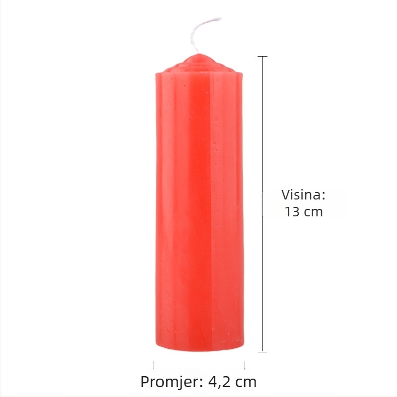 Parafinska svijeća za ponudu Budi, cilindrična, bez dima i bez mirisa, crveno, bijela i žuto, 150 g, opće osvjetljenje za kućnu upotrebu