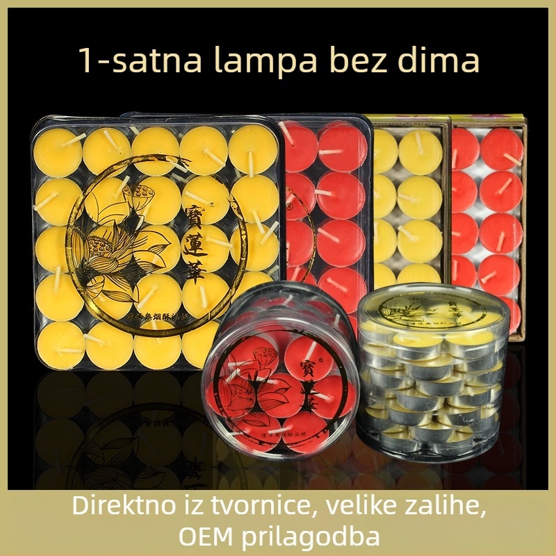 100 komada ghí lampi za štovanje Budhe, kućni oltar, dugotrajne lampe s lotosom