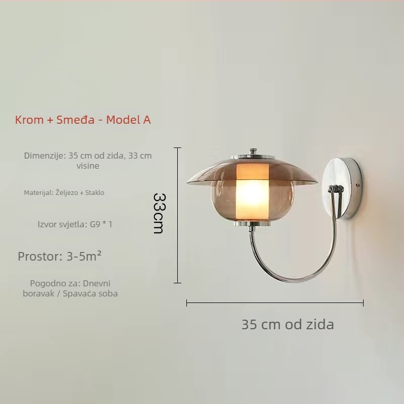 Nordijski dizajn, kremasti stil – zidna lampica za hodnik, spavaću sobu i bar zonu – moderno, minimalističko, romantično osvjetljenje