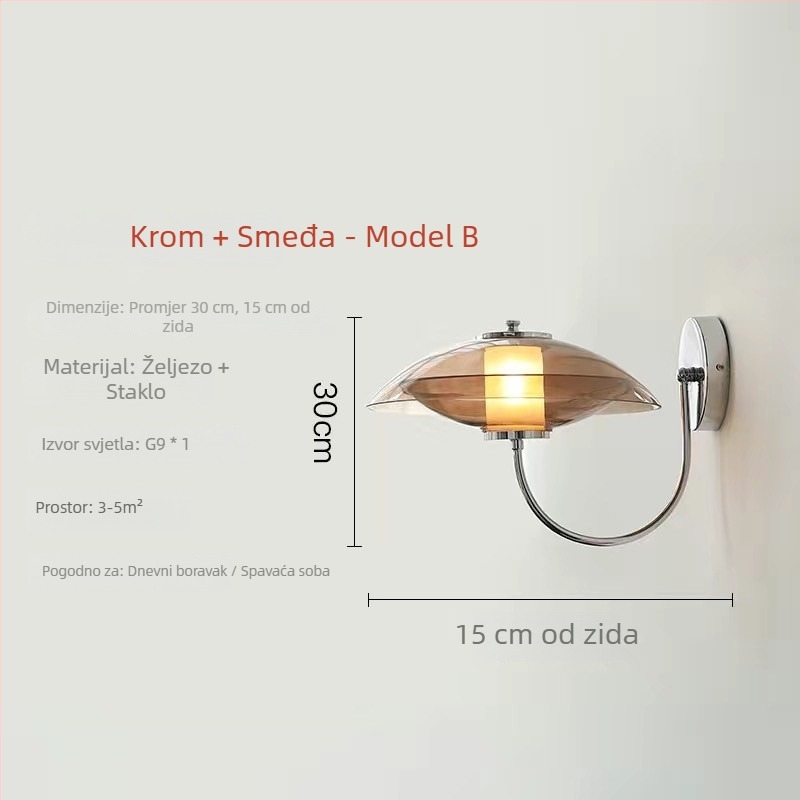 Nordijski dizajn, kremasti stil – zidna lampica za hodnik, spavaću sobu i bar zonu – moderno, minimalističko, romantično osvjetljenje