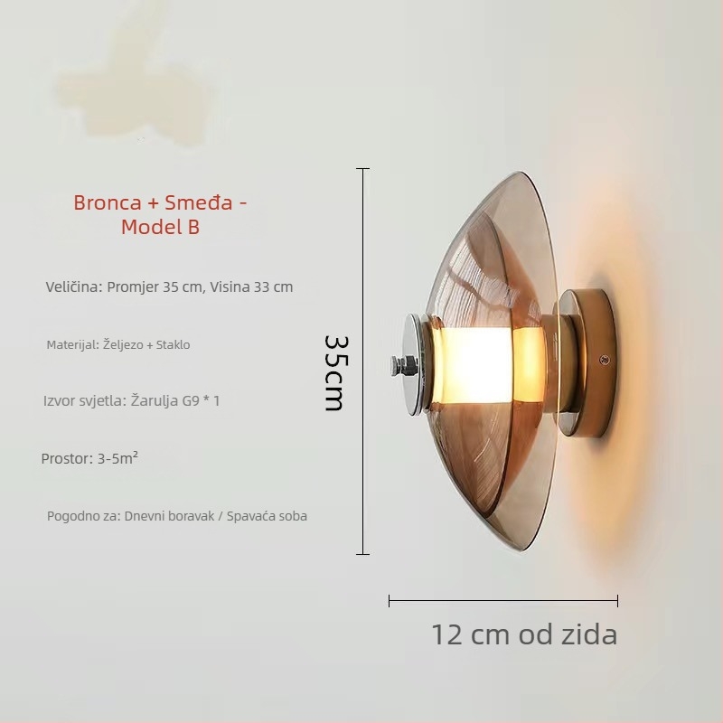Nordijski dizajn, kremasti stil – zidna lampica za hodnik, spavaću sobu i bar zonu – moderno, minimalističko, romantično osvjetljenje