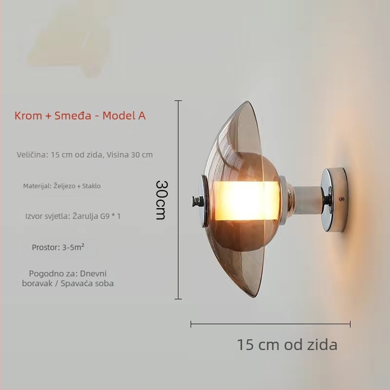Nordijski dizajn, kremasti stil – zidna lampica za hodnik, spavaću sobu i bar zonu – moderno, minimalističko, romantično osvjetljenje