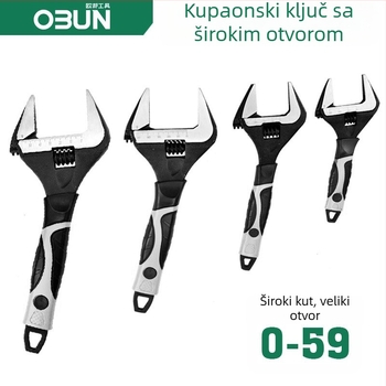 Prilagodljivi ključ s kratkom ručkom i velikim otvorom, 6/8/10 inča, za vodovodne instalacije, umivaonik i kupaonu