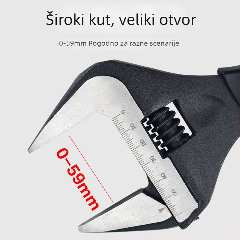 Prilagodljivi ključ s kratkom ručkom i velikim otvorom, 6/8/10 inča, za vodovodne instalacije, umivaonik i kupaonu