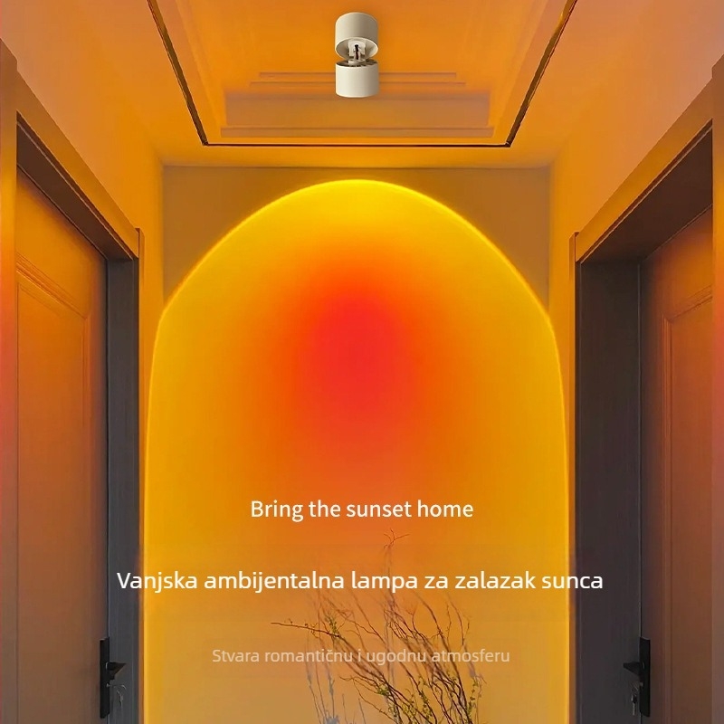 Punjava zidna lampa boje zalaska sunca crvena, za spavaću sobu, noćni ormarić, ulaz, hodnik i dnevnu sobu – bez ugradnje