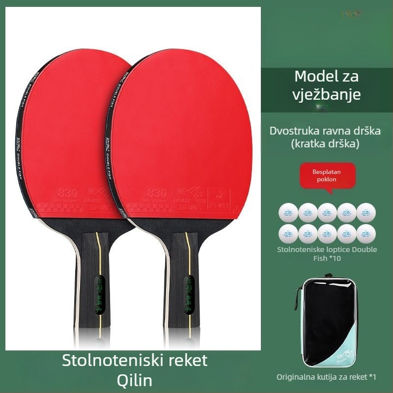 Novi set reketa za stolni tenis s dvostrano protivljepljivom gumom visoke elastičnosti, za početnike