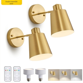 Retro zidna lampa u skandinavskom stilu s bežičnim punjenjem za dnevni boravak i spavaću sobu