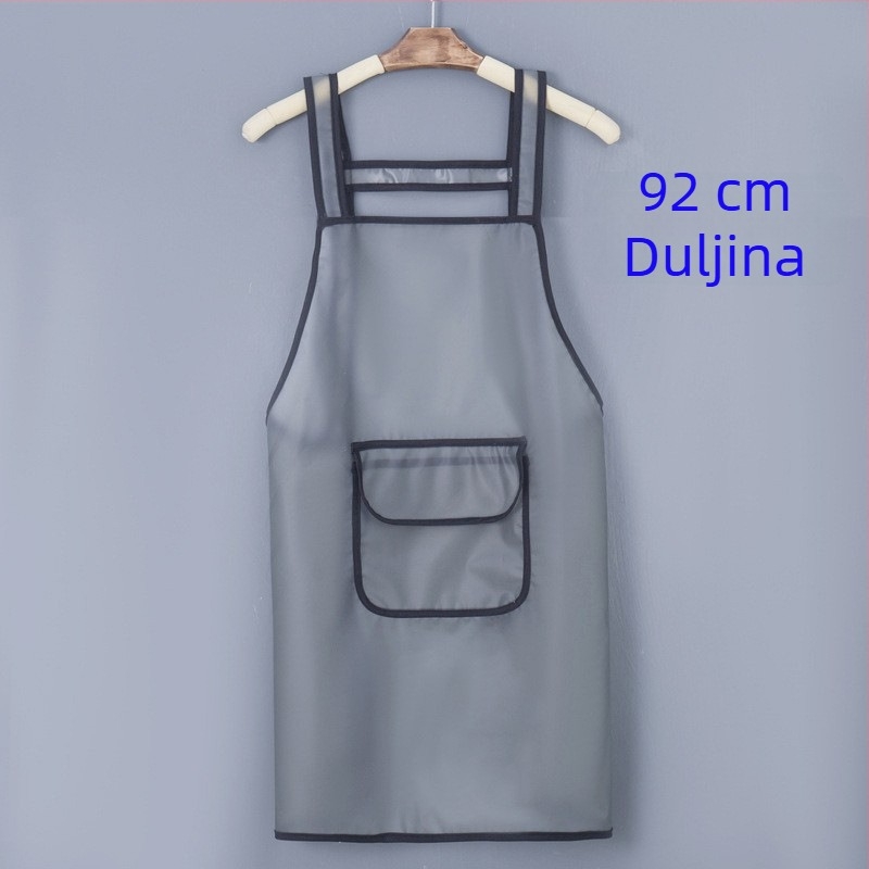 PVC pregača bez rukava za kuhinju, bijela, univerzalna veličina, moderni minimalistički stil, otporna na masnoće