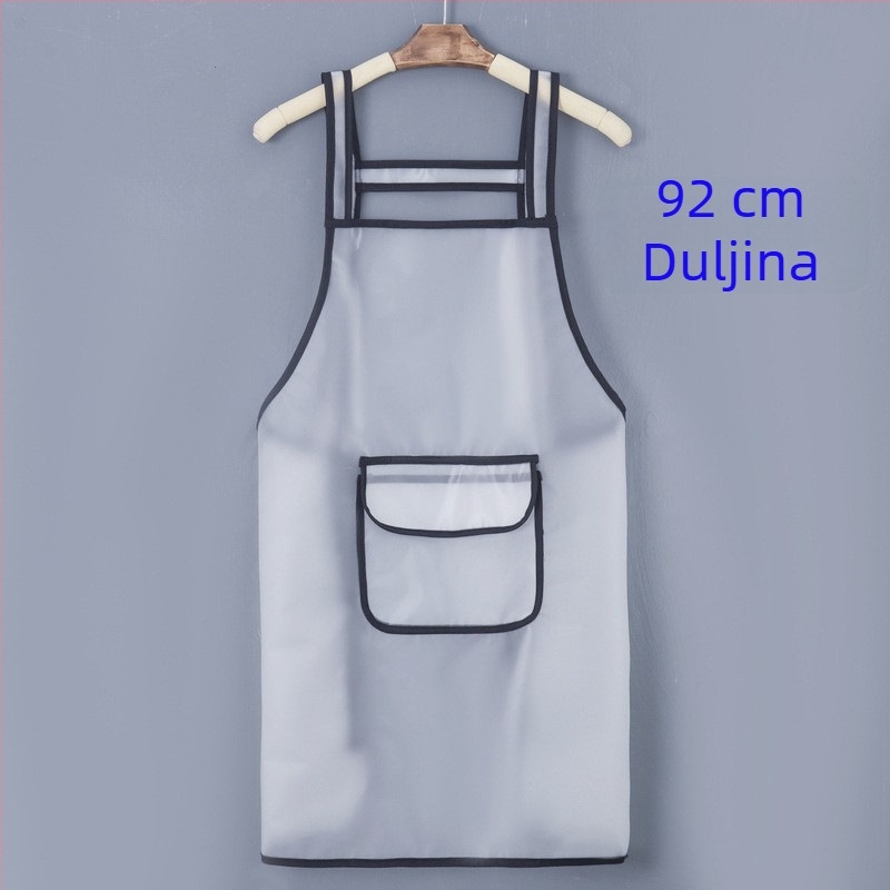 PVC pregača bez rukava za kuhinju, bijela, univerzalna veličina, moderni minimalistički stil, otporna na masnoće