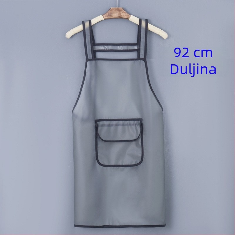 PVC pregača bez rukava za kuhinju, bijela, univerzalna veličina, moderni minimalistički stil, otporna na masnoće