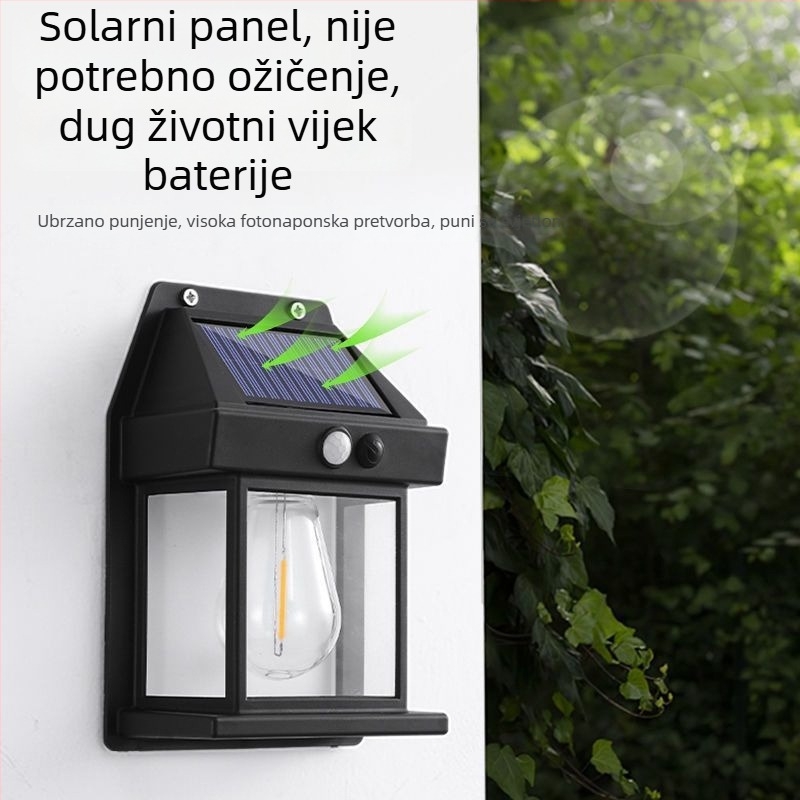 Solarna zidna lampa za vanjsku upotrebu, visoke snage, ultra jaka, IP63 vodootporna, senzor pokreta, vrt